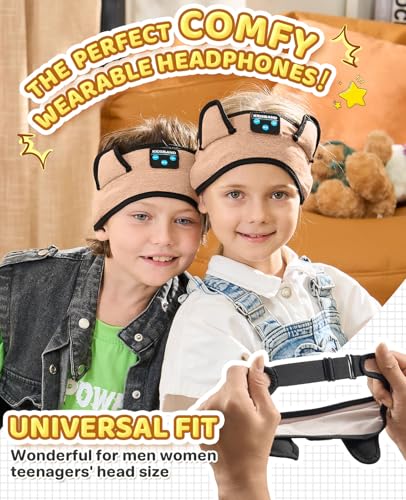 KIDSBAND Kids Headphones, Over On The Ear Toddler/Baby Headband Headphones - Volume Limited with Thin Speakers & Soft Headband No Pressure On Ears, for Learning/Plane/Travel/Tablet/Computer/Sleep - color: DesertYellow