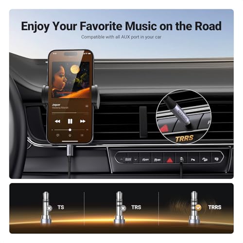 UGREEN USB C to Aux 3.5mm Car Audio Cable TRRS Male Headphone Cord 6.6FT | HiFi DAC 96KHz/24bit, Mic & In-Line Control, TRRS, Compatible with iPhone 17 16 Pro Max Galaxy S26 Pixel 10, for Car Speaker - size: 6.6FT