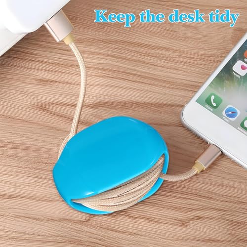 Toyvian Retractable Cord Organizer, 4pcs Cable Winder for Earphones | Portable Cable Management Tool for Headphones, USB Cords and Small Wires Keeps Neat and Tangle-Free