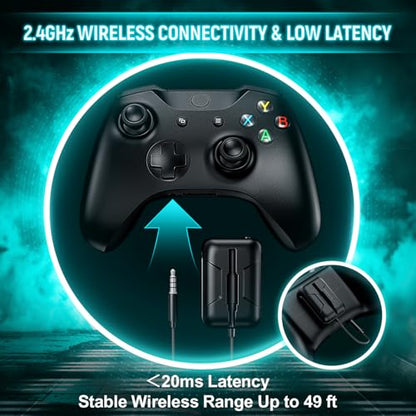 MD33 Wireless Gaming Headset with Mic for Xbox Series X|S Xbox One PS5 PC | 60H Playtime, Bluetooth Headphones with Low Latency, 3D Surround Sound, Noise Canceling Mic - color: Black