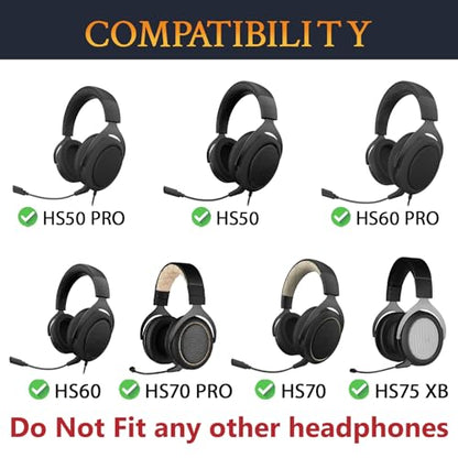 SOULWIT Earpads Cushions Replacement for Corsair HS75 XB HS70/Pro HS60/Pro HS50/Pro Gaming Headset/Headphones, Ear Pads with High-Density Noise Isolation Foam (HS60 CG Purple Black)