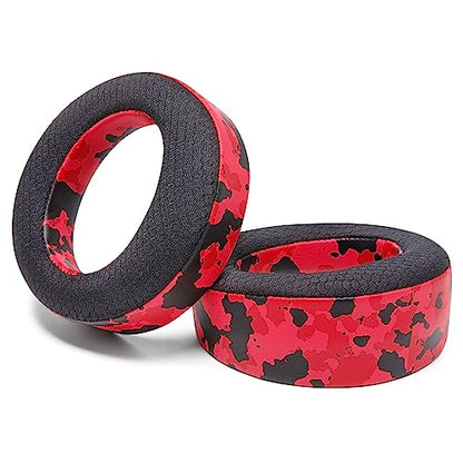 WC Freeze Pulse 3D - Cooling Gel Earpads for Sony PS5 Pulse 3D | Made by Wicked Cushions | Thicker Cushion & Wider Opening | Red Camo - color: Red Camo