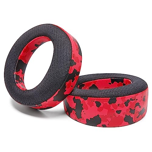WC Freeze Pulse 3D - Cooling Gel Earpads for Sony PS5 Pulse 3D | Made by Wicked Cushions | Thicker Cushion & Wider Opening | Red Camo - color: Red Camo