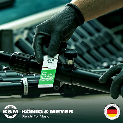 K&M Konig & Meyer 21060.500.55 Tripod Microphone Stand With Boom Arm | Easy Clutch Height Adjustment | Folding Leg Design | Zinc Die-Cast Base | Pro Grade for all Musicians | German Made | Black - color: Black