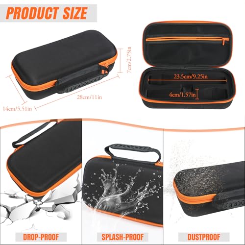 TPQKA Wireless Microphones Case for Karaoke Machine Microphone Wireless for JBL Mic Case Convenient Storage Two Microphone System, Receiver, Adapter, AA Batteries (Only Black Box)