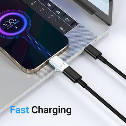USB-C to Lighting Wireless Lavalier Microphone Adapter (2-Pack), Male USB-C to Female Light-ing, Compatible for Microphone/Charging
