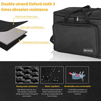 IBVIVIC 8 Slots Wireless Microphone Case with Foam, Microphone Carry Bag | Mic Storage Travel Bag with Shoulder Strap for Singing Party, Travel, Performances, Hosting, Black - size: 8 Slots