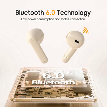 Wireless Earbuds，Mini Headphones，Bluetooth 6.0， ENC Noise Cancelling Ear Buds，30H Battery life with Wireless Charging Case，Sports, running, fitness，Bass Stereo，for phone，Pad Tablet Laptop，Off white - color: Off white