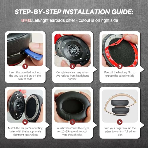 Aurivor Studio 3 Replacement Ear Pads for Beats Studio 3/2 Headphones, Cushions Earpads with Premium Protein Leather, Softer Memory Foam, Stronger Adhesive (Shadow Gray) - color: Shadow Gray