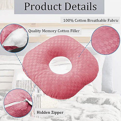 Ear Piercing Pillow with Hole for Cartilage Piercings, CNH Support - color: Pink