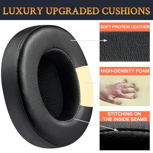 SOULWIT Earpads for Skullcandy Crusher Evo/Hesh ANC/Hesh Evo - Black | for Skullcandy Crusher(Wireless/ANC/Evo/540), Hesh(3/ANC/Evo), Venue ANC Headphones - color: Black