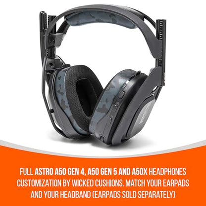 WC BandZ A50 Headband Replacement - WC BandZ for Astro A50 Gen 4, Gen 5, and A50X by Wicked Cushions - color: Black Camo