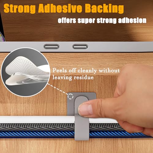 80PCS Hook and Loop Cable Straps, Cable Management Under Desk - color: Black + White