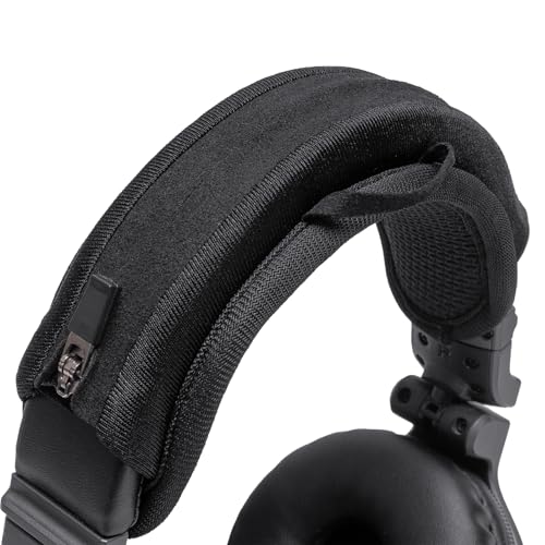 Headband Cushion Cover Compatible with Pioneer DJ HDJ-CUE1, HDJ-CX, HDJ-500 On-Ear DJ Headphone, 6mm Thick Soft Cushion for Pressure Relief, No Wobble Zipper Slider, with Hanging Loop