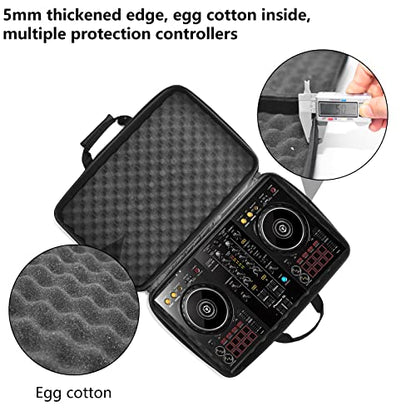 Hard Storage Carrying Case Lightweight Molded Portable | Fits for Pioneer DDJ-REV1, SR2/SR3, Denon MC4000 Numark NVII, Mixtrack Pro 3 NV Platinum - size: DDJ-REV1/SR2