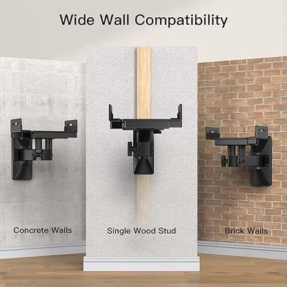Pipishell Speaker Wall Mounts, Dual Side Clamping Bookshelf Mounting Bracket, Speaker Mounts for Surround Sound, Bookshelf Speakers up to 55 lbs, 1 Pair