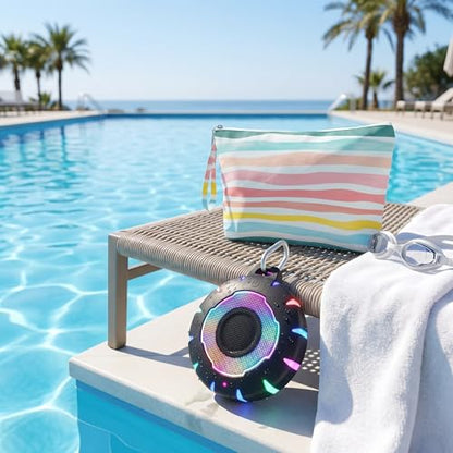 HEYSONG Bluetooth Shower Speaker + Waterproof Beach Bag – Rugged & Ready for Any Adventure - color: Black Speaker+Beach bag