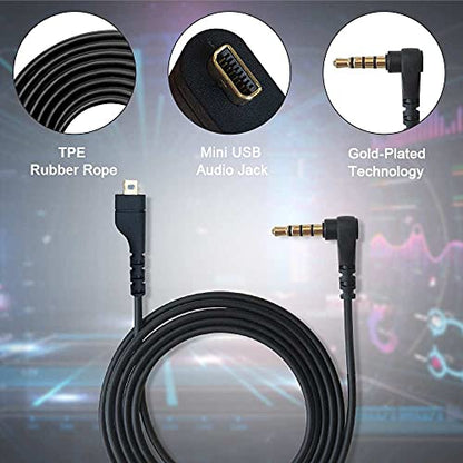 QJYTH Audio Cable Compatible with Arctis3, Arctis 5/Pro Headset (1.5 m) | gold-plated corrosion resistance connectors,compatible with SteelSeries Arctis 3/5/7/Pro Gaming Headset - style: 3.5mm to min usb