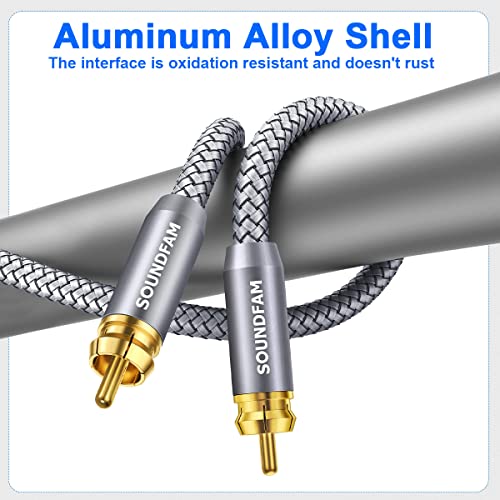 RCA Subwoofer Cable 6ft/2M RCA Cable Male to Male Gold Plated Connector for Subwoofer,Home Theater,Amplifier,TV-Grey - size: 6ft/2M, style: Subwoofer M/M