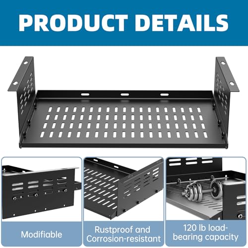 PC Holder Under Desk,Under Desk Computer Mount for Small Form Factor SFF Computers and PCs,Compatible with PlayStation 4, PS4 Slim, PS4 Pro,Gaming UnderDesk L17.3 x H 4" x D 12"