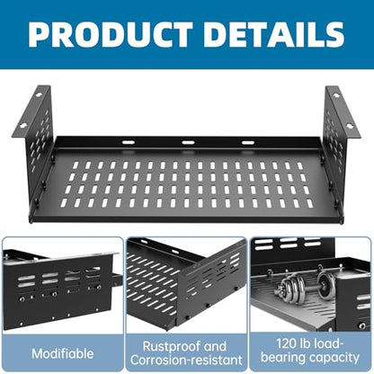PC Holder Under Desk,Under Desk Computer Mount for Small Form Factor SFF Computers and PCs,Compatible with PlayStation 4, PS4 Slim, PS4 Pro,Gaming UnderDesk L17.3 x H 4" x D 12"