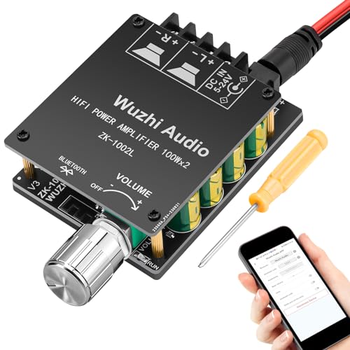 Mini Amplifier Board Bluetooth Amplifier 2.0 2X100W 5V-24V Audio Power Amplifier Module for Store Home Theater Speakers (ZK-1002L)