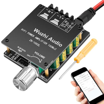Mini Amplifier Board Bluetooth Amplifier 2.0 2X100W 5V-24V Audio Power Amplifier Module for Store Home Theater Speakers (ZK-1002L)