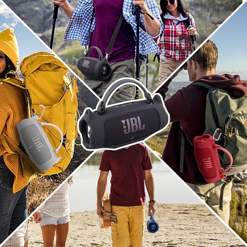 khanka for JBL Charge 6 Waterproof Portable Bluetooth Speaker Silicone Case,Soft Protective Sleeve Cover with Shoulder Strap for JBL Charge 6 Speaker (Black) - color: Black