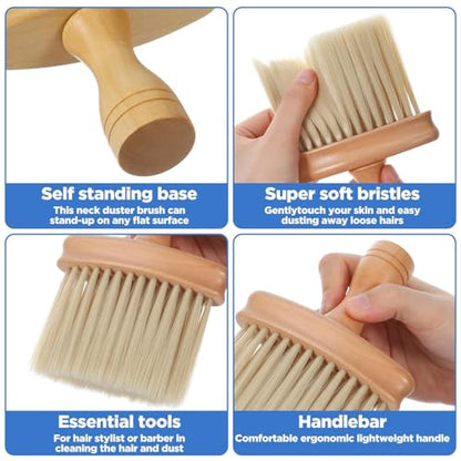Wooden Piano Cleaning Brush 2 Pack - Soft Bristles Anti-Static Keyboard Duster for Piano, Guitar, Synthesizer, Laptop, Musical Instruments