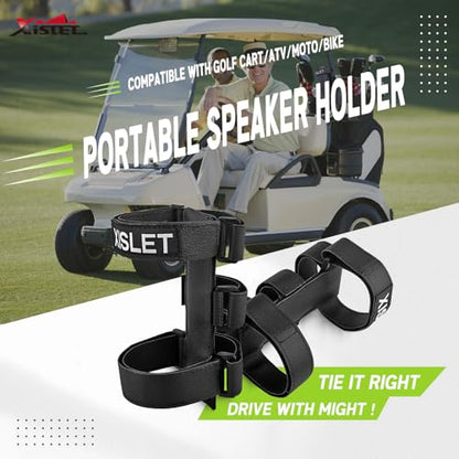 Xislet Portable Speaker Mount Compatible with Golf Cart Accessories Club Cart/EZGO/Bike/Moto/ATV Removable Bluetooth Wireless Speaker Holder Straps Fits JBL FLIP Waterproof Series