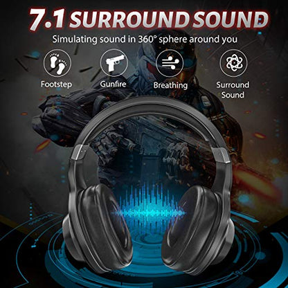 Edifier G2II Gaming Headset for PC PS4 USB Wired Gaming Headphones with 7.1 Surround Sound with Noise Canceling Microphone and RGB Light 50mm Driver Compatible with Mac Desktop PC Black - color: B_ED-G2 II