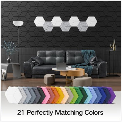 12 Pack Self-Adhesive Acoustic Panels 12" X 10" X 0.4" - Sound Proof Foam Panels with High Density, Y-Lined Design, Flame Resistant, Absorb Noise and Eliminate Echoes(Sky Blue) - color: Sky Blue, size: Y-Cut Hexagon 12 Pack