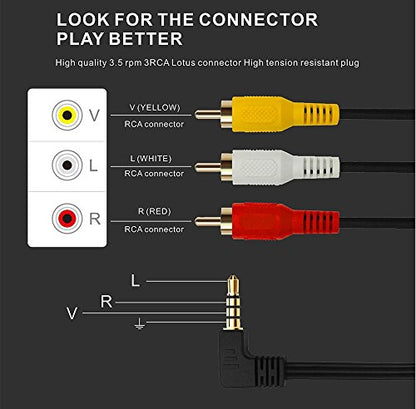 QiCheng&LYS 3.5 mm to RCA AV Camcorder Video Cable,3.5mm to RCA Stereo Audio Video AUX Cable for Smartphones,MP3, Tablets,Speakers,Home Theater - 3.5mm Elbow 1.5m - size: 3.5mm Elbow 1.5m