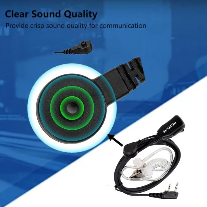Retevis Walkie Talkie Earpiece with Mic, for RT22/RT21/RT68/H777/RT86