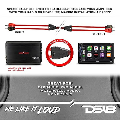 DS18 R6 Ultra Flex RCA Male to 2-Male RCA Cable, Y Splitter Design, (6 Feet) - size: 6 Feet