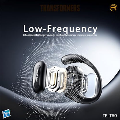 Transformers Earbuds T59, Bluetooth 5.4 Wireless Gaming Earbuds with Mic, Ear Hook Sport Earbuds, Low Latency, 13mm Drivers, IPX5 Waterproof, 24H Playtime (Megatron Black) - color: Megatron Black