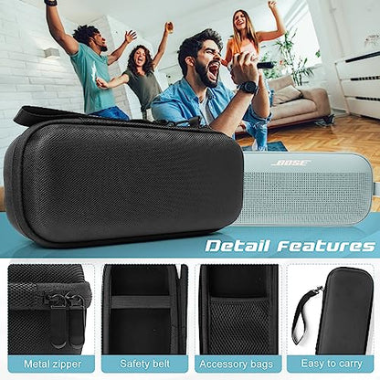 Hard Travel Speaker Case for Bose SoundLink Flex Speaker,For Anker Soundcore Motion 300 Wireless Hi-Res Portable Speaker,Waterproof and Drop-Proof, Box Only (Black)…