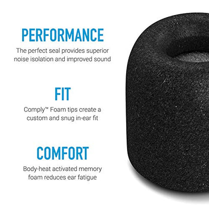 Comply Memory Foam Replacement Ear Tips, Black, Large (3 Pairs) | For Beats Powerbeats Pro, Flex, X, Powerbeats 1, 2, 3, Ultimate Comfort, Secure Fit, Superior Noise Isolation - size: Large