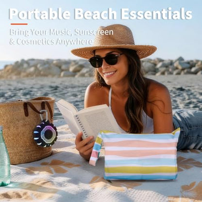 HEYSONG Bluetooth Shower Speaker + Waterproof Beach Bag – Rugged & Ready for Any Adventure - color: Black Speaker+Beach bag