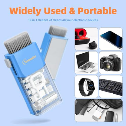 Keyboard Cleaning Kit, All-in-One Laptop & Computer Screen Cleaner, SkyBlue | Multi-function Electronic Cleaner, Soft Bristle Brush, Computer Screen-safe Spray, Compact, for MacBook, iPad, iPhone, earbud - color: SkyBlue