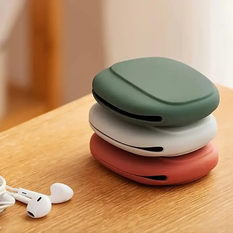 Silicone Earphone Storage Bag Data Cable Charger Storage Box, Wired Headphone Organizer(Grey) - color: Grey