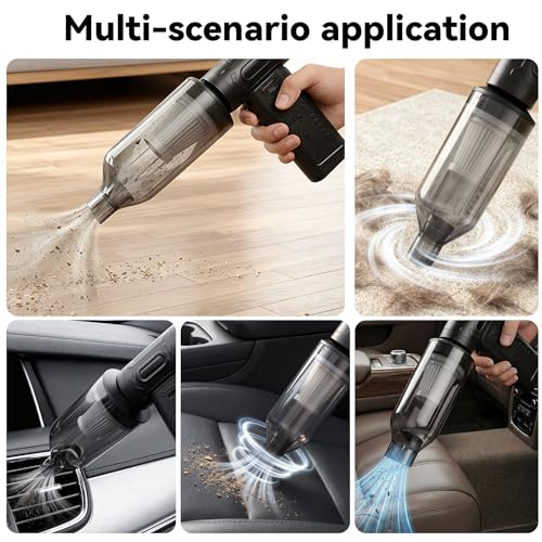fourq Compressed Air Duster,Mini Vacuum Cleaner 2-in-1,4000 mAh,130,000 RPM Brushless Motor,8000Pa，120MPH/1.1LB Thrust Car Dryer Air Blower for Car Cleaning,Computer Cleaning