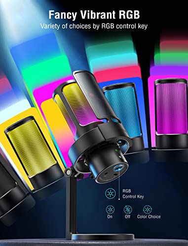 FIFINE A8 Plus USB Gaming Condenser Microphone with 4 Polar Patterns for PC - size: A8PLUS-Desktop