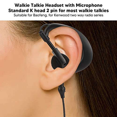 Two Way Radio Headset, Walkie Talkie Earpiece with Microphone and 2 Pin Connector for Retevis Radios (2 Pack)