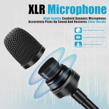 Dynamic Gooseneck Microphone, Professional XLR Wired Dynamic Microphone With 360-Degree Rotation And Flexibility. DJ Microphone Suitable For Audio Mixing Consoles, Ktv Bars, And Public Address Systems