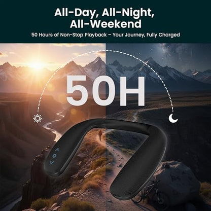 BA210 v2 Auracast Bluetooth Transmitter & JY538 Neckband Speaker | Pre-Paired for TV & Instant Setup | Bluetooth 5.3 & aptX Low Latency | Optical/3.5mm/RCA Inputs | 50H Neckband Playtime