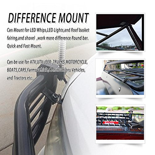 0.875" Clamps Roof Roll Cage Holder,LED Off-Road Light Horizontal Bar Tube Clamp 22mm(2pc-0.875" Clamp) - size: 0.875"