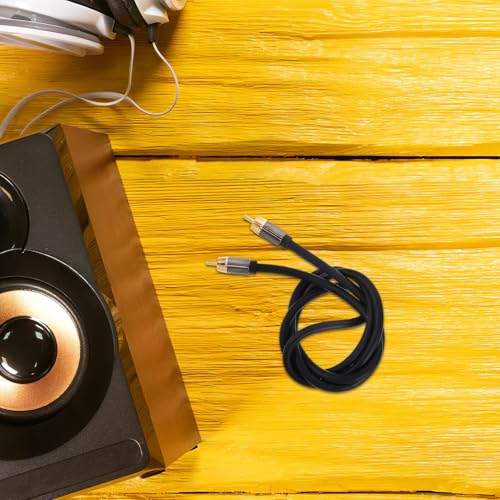 Cabilock Audio Cable 1 Meter Coaxial Digital Audio and Video Cord Aluminum Alloy Shell Black-Gold for Home Theater Speaker and DVD Amplifier