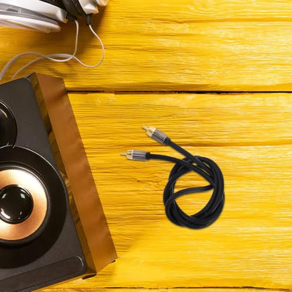 Cabilock Audio Cable 1 Meter Coaxial Digital Audio and Video Cord Aluminum Alloy Shell Black-Gold for Home Theater Speaker and DVD Amplifier