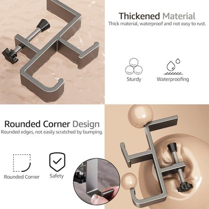 Desk Bag Hook, Purse Hook for Table, Aluminum Under Desk Handbag Hanger, Desk Mount Backpack Holder, Umbrellas, Headphone Holder, Back to School Essentials - White - color: White
